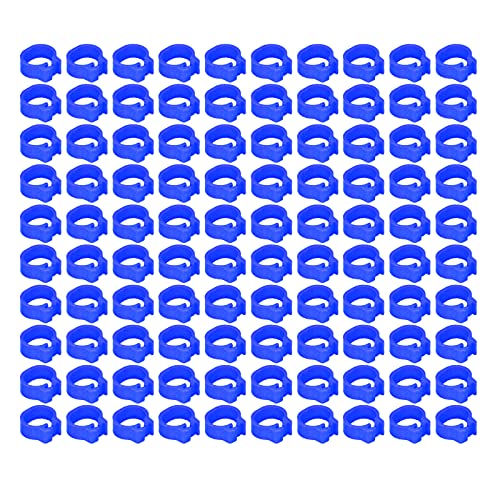 Zerodis 100PCS 8mm Leg Rings, Plastic Identification Bands for Pigeons, with Reusable Easy to Install for Poultry Dove Marking (Blue) - color: Blue