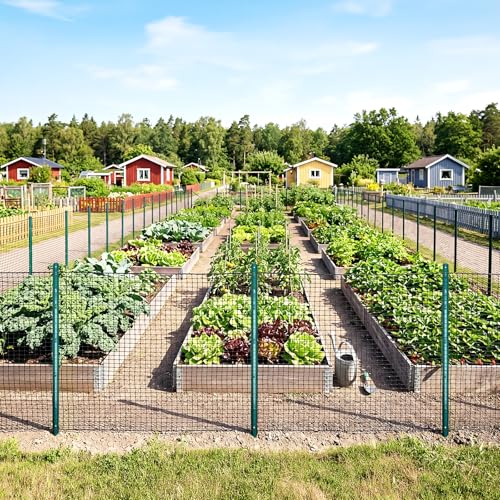 Fence Posts 5 Feet, Pack of 10, Metal Fence Poles U Post | Sturdy Duty Fence Stakes Step in Post No Dig Fence Post for Garden Wire Fence Steel Sign Post (Fits to 4-ft Fence Mesh) - size: 5 Feet
