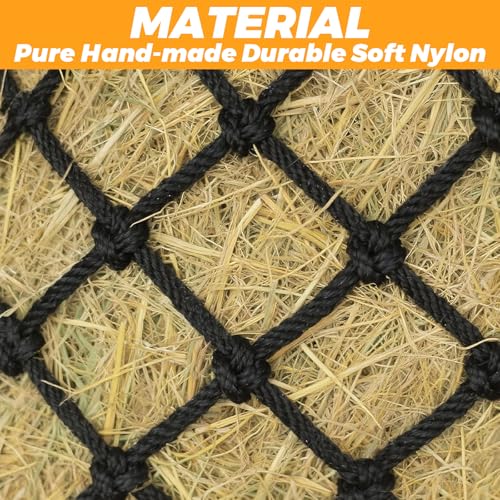 4 PCS Hay Net for Horses 40 Inch Length Slow Feed Hay Net for Slower Feeding 2.36"x2.36" Holes Hay Bag Travel Feeder for Horse Stable Trailer and Stall