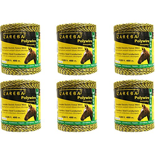 Zareba Systems PW1320Y6-Z 400m Polywire with 6 Conductors (6 Pack), 1320' - size: 6 Pack