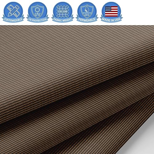 E&K Sunrise 12' x 2' Sun Shade Fabric Roll Outdoor Sun Shade Cloth Pergola Cover for Backyard Garden Patio Deck Greenhouse (Brown)