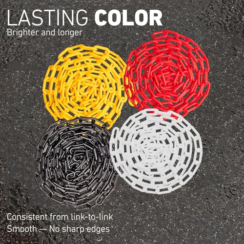 US Weight 1.5" x 50' SunSheild Plastic Safety Chain – White - color: White, size: 50 Feet
