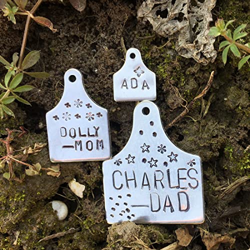 ABBECIAO 50Pcs 1/2"×5/8“ Tiny Cow Tags Aluminum Stamping Blanks Cattle Ear Tags 0.06" Thick