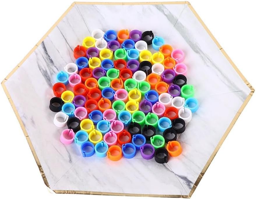 50 Pcs Poultry Leg Bands - Multi-Color Clip-On Rings for Bird Identification | 8mm Diameter Foot Bands for Ducks, Chicks, Pigeons, and Parrots