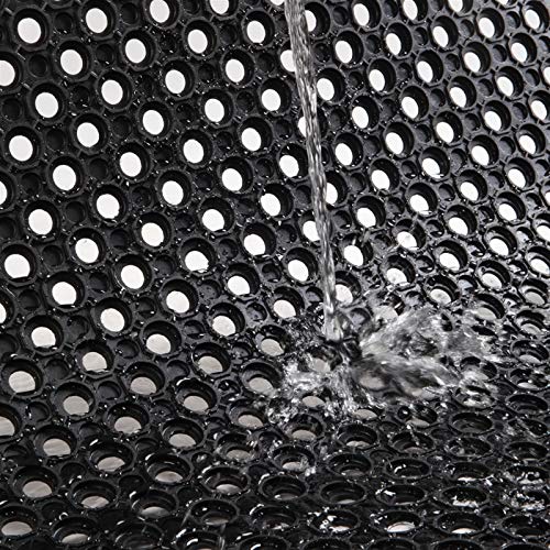 Lovinland Ourdoor Rubber Floor Mat for Outside Entrance 60"x35" | large heavy duty non-slip waterproof easy to clean drainage mat foot clean pad for pool,patio,wet,garage,front door