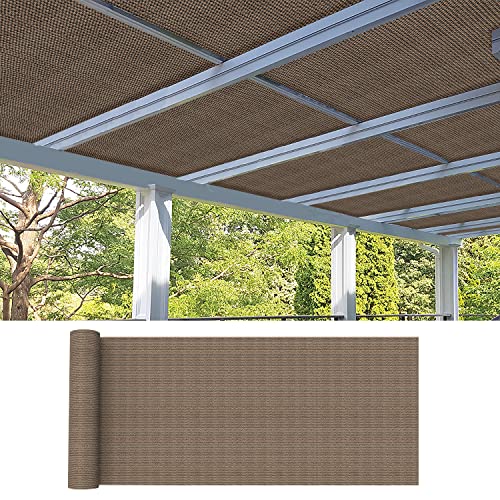08' × 15' Sun Shade Cloth Outdoor 95% UV Block Sunblock Shade Cover Fabric Roll Privacy Screen Fence for Pergola, Carport, Patio, Deck, Awning, Garden, Yard, Balcony, Backyard, Green - color: Brown, size: 0 8' x 1 5'