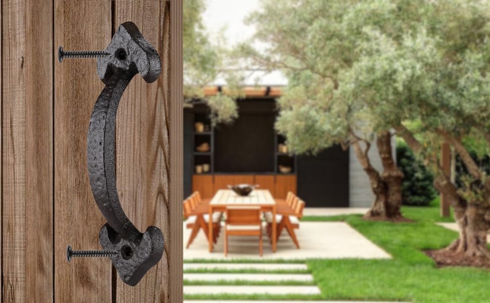 7 Inch Heart Barn Door Handle - Black Cast Iron Pull for Sliding Doors, Gates, Sheds, Fences, Closets - Indoor Outdoor Farmhouse Hardware - size: 7", style: Heart