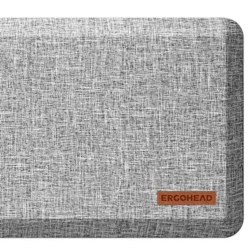 Anti Slip 7/8 inchs Anti Fatigue Kitchen Floor Mat, Ergonomic Comfort Standing Mat, Waterproof Kitchen Runner for Home, Kitchen, Office, Laundry, Garage (Light Gray, 17.3" x 60" -0.87") - size: 60"L x 17"W x 0.9"Th