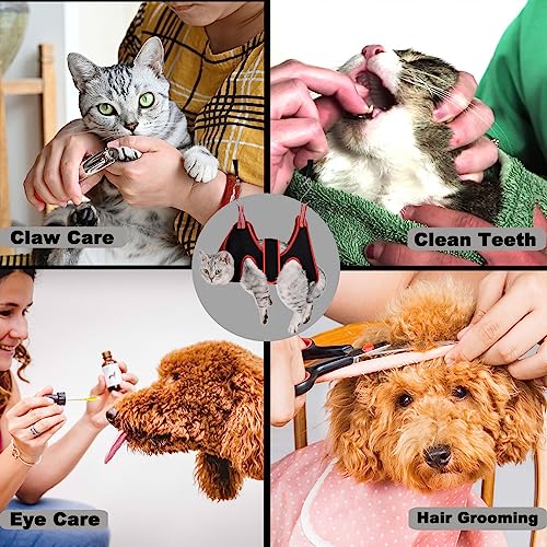 Dog Grooming Hammock Harness Breathable Pet Cat Hammock 6.5" | Restraint Bag,Dog Grooming Sling Helper for Trimming Nail and Ear/Eye Care XS Size - color: Black, size: XS-Cats & XS Dogs/Under 25lb