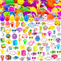100PCS Prefilled Easter Eggs with Novelty Toys, Plastic Easter Egg Fillers Toys Bulk for Easter Egg Hunt, Easter Basket Stuffers for Kids Toddler Boys Girls Goodie Bag Easter Eggs Filled Party Favors
