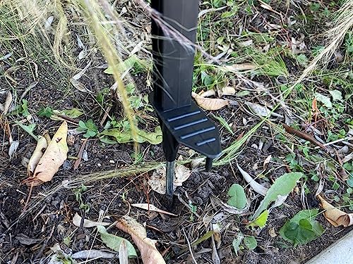 Sandbaggy 4 ft Plastic Step in Electric Fence Posts - UV Resistant - Temporary or Semi-Permanent Fencing for Livestock, Grazing, Gardening - Lightweight, Adjustable Height (4 ft, Black, 50)