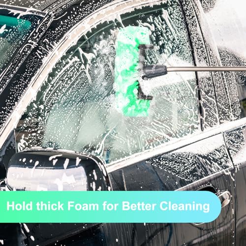 Vesici Car Wash Brush Head with Soft Detailing Bristle Flow Thru Car Cleaning Brush Exterior Car Wash Equipment for Auto Truck RV Boat Camper Washing, 10 Inch(Green,4 Pcs) - color: Green