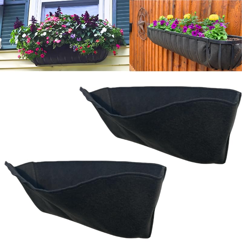 48 Inch Fabric Trough Coco Liner Replacement for Window Basket Flower Planter - 48" EZ Swap Coconut Coco Fiber Alternative for Hayrack Planters. Use 3+ Seasons - Made in Green Bay, WI (2-Pack) - size: 48" Inch (2-Pack)