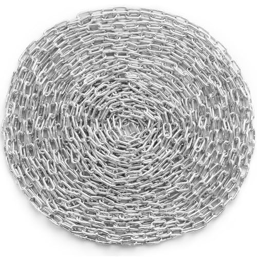 VEVOR Grade 30 Chain 1/4 Inch by 100Ft Length Grade 30 Proof Coil Chain Zinc Plated Grade 30 Chain for Towing Logging Agriculture and Guard Rails - size: 1/4 Inch x 100 Ft