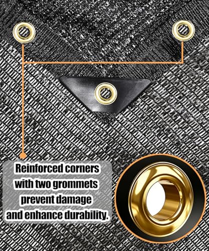 40%-50% Black Garden Shade Cloth,6X20FT Mesh Tarp with Grommets | Sunshade Net for Vegetables, Greenhouse, Plants Cover, Patio, Chicken Coop, Barn & Kennel, Tomatoes - size: 6 FT X 20 FT, style: 40%