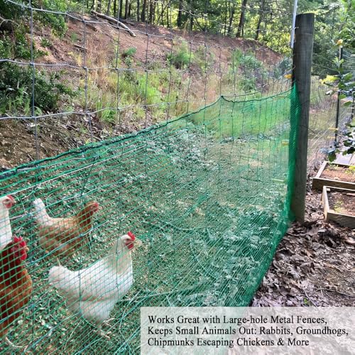 Deer Fence Netting 5x100 FT, Heavy Duty Plastic Mesh Fence Roll | 1/2" Temporary Animal Barrier Fencing For Deer, Birds, Chicken, Poultry, Fruit Trees, Construction & Garden Protection, Green - size: 5x100 FT