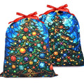 KzgtY Christmas Tree 2PCS Gift Bags with Drawstring, 16 x 12 Inch Reusable Present Sacks for Christmas,Brithday, Holidays,Parties & Gift Packaging - color: Christmas Tree