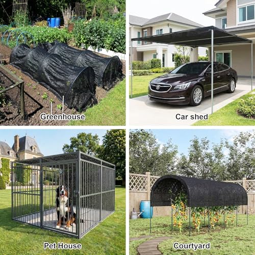 70% Black Garden Shade Cloth Roll for Plants, 8' x 100 FT | Sun Shade Cover Fabric Roll with UV Block Shades Netting Mesh Privacy Fence Screen for Greenhouse, Backyard, Patio - size: 8' x 100 FT-70%
