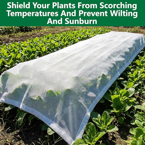 9.9 x 6.6 Ft Plant Sun Shade Cloth, 60% Shading White Sun Protection Net | Tear Resistant Garden Sunshade Cloth Cover with Reinforced Grommets for Protecting Plants from Direct Sunlight - color: 2x3m