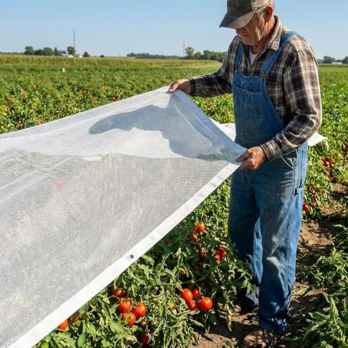 9.9 x 6.6 Ft Plant Sun Shade Cloth, 60% Shading White Sun Protection Net | Tear Resistant Garden Sunshade Cloth Cover with Reinforced Grommets for Protecting Plants from Direct Sunlight - color: 2x3m