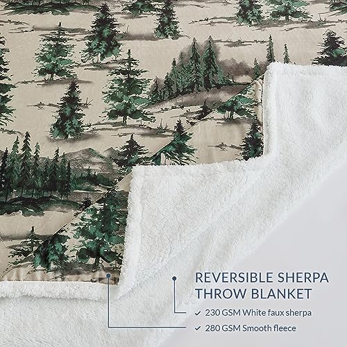 Paseo Road Indigo Hill by HiEnd Accents Joshua 54x68 Throw Blanket | Forest Pine Trees Nature Woodland Mountain Print, Western Cabin Lodge Rustic-Style Fleece Blanket for Camping - color: Joshua Pine Trees