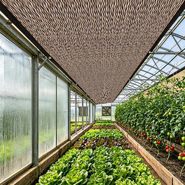 Shade Cloth Garden Plants,70% Sunblock Shade Neting - Mesh Tarp with Grommets for Patio Plants Greenhouse Kennel Porch Pergola Sun Protection Neting Cover, Brown 6x16FT - size: 6×16FT