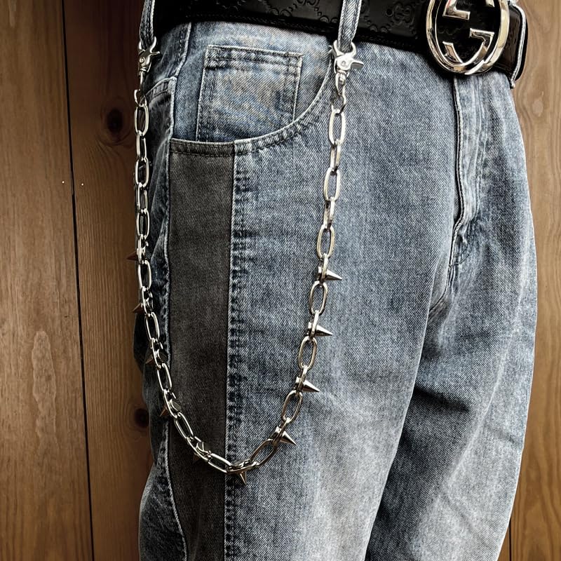 Pants Chains Layer Metal Chain Waist Wallet Keychain Jeans Chains for Men Women Daily Wear - color: Rivet Chain
