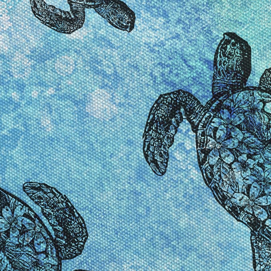 WIRESTER Reusable Grocery Tote Bag for Women, Foldable Shopping Bag, Cute Shoulder Bag, Beach Bag - color: Ocean Sea Turtles