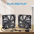 2 Packs Wathai 120mm USB Cooling Fan with Speed Controller for DIY Cool | 2 in 1 Small USB Fan for Computer Receiver AV cabint Game Console PC Laptop TV Box Projector Router Cooling - size: 120x25mm (5V)