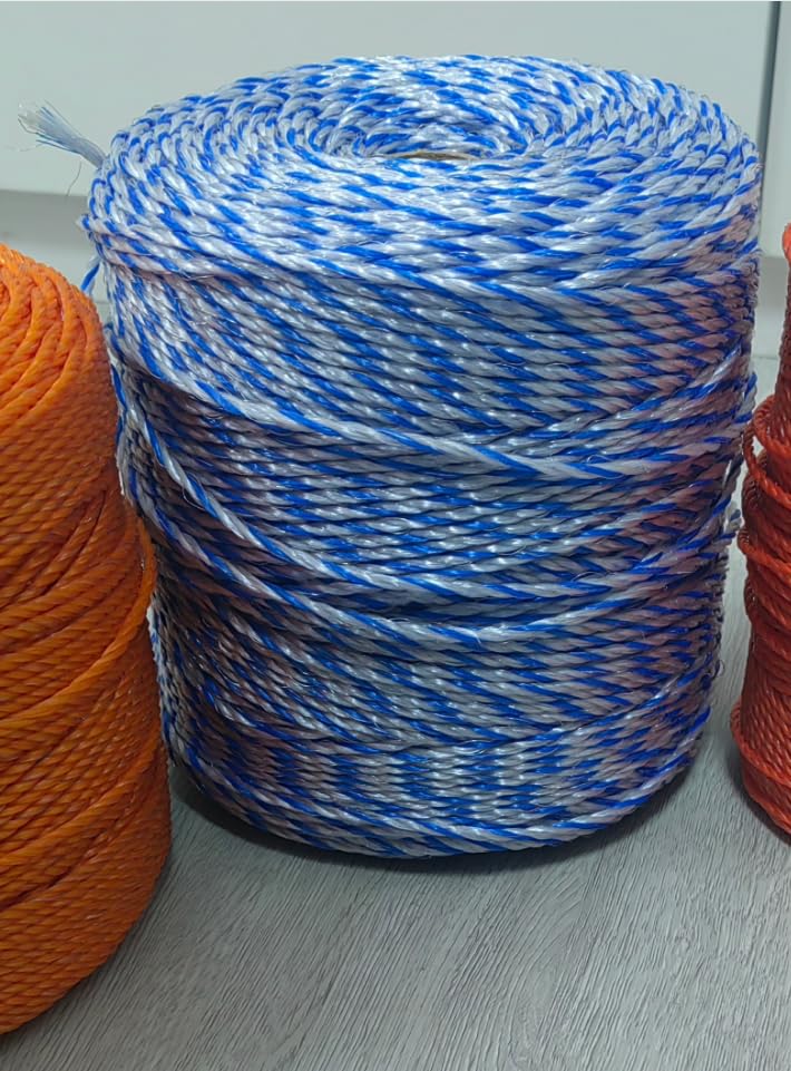 Electric Fence Wire 1640 Feet 500 Meters Electric Fencing Poly Wire Rope Line with Reliable Conductivity and Rust Resistance, UV Resistant 1/8inch Diameter - Blue - color: Blue, size: 1/8 x 1640FT