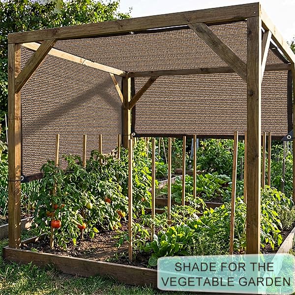 70% Shade Cloth - Sun Shade Cloth Mesh Tarp with Grommets Pergola Shade Cover Canopy, Mesh Tarp Sun Screens for Patio, Outdoor, Garden, Backyard [Brown 3x12FT] - size: 3×12FT