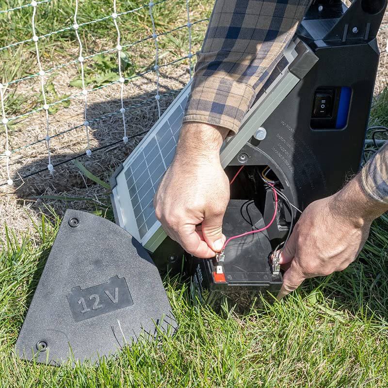 Premier 1 SolarStop™ 80 Fence Energizer – 0.8J, 10W Solar Panel | Solar powered, 0.8J output, 10W panel. Portable all-in-one. For sheep, goats, poultry, swine, cattle & horses.