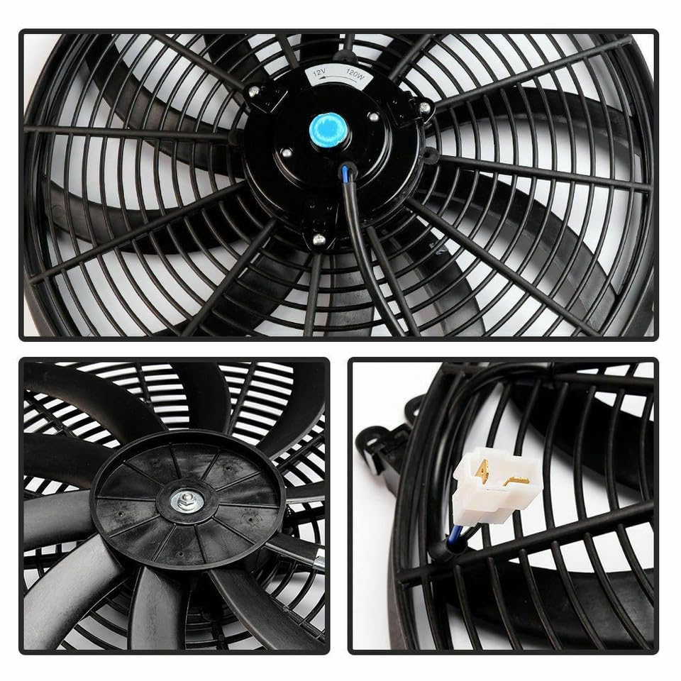 16'' 12V Pull/Push Fan Radiator Electric Cooling Thermo Fan & Mounting Kit