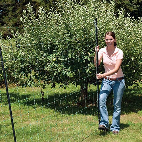 Premier 1 PermaNet® 68"H x 82'L Electric Fence – Deer & Livestock | Green/black, double spike posts. Keeps in sheep, goats & cattle. Keeps out deer, bear & coyotes. Energizer sold separately.