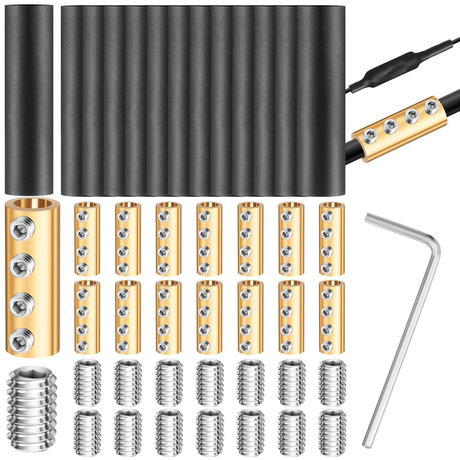 Relaxweex 15 Sets Underground Wire Splice Kit Suit for Wire Under 12 Awg Amp Splicing Quick Wiring Connection Nut Kit Terminal with Shrink Tubes and Screws Circuit Connector(80V) - style: 80v